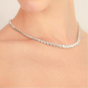 Taryn Round Prong Line Necklace