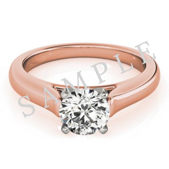 Ada Ring 18K Rose Gold with 0.3 carat Round diamond Ideal cut H color VS1 clarity