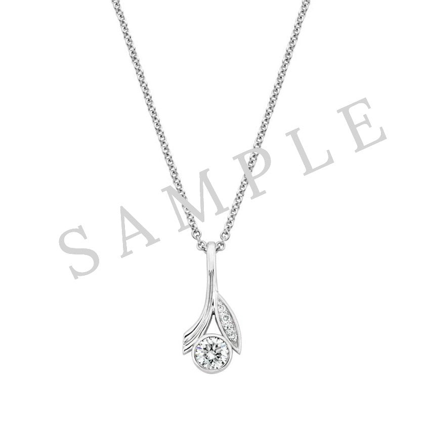 Four Prong Necklace 2.16ct 18K White Gold